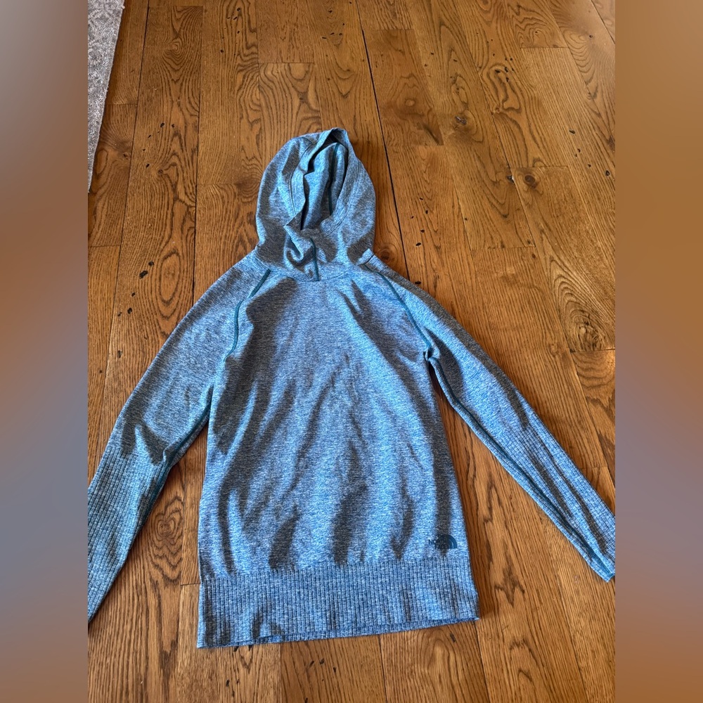 The North Face womans Heathered Gray Hooded Sweater